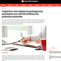 Negcios com empresas portuguesas ascendem aos 4,8 mil milhes no primeiro semestre